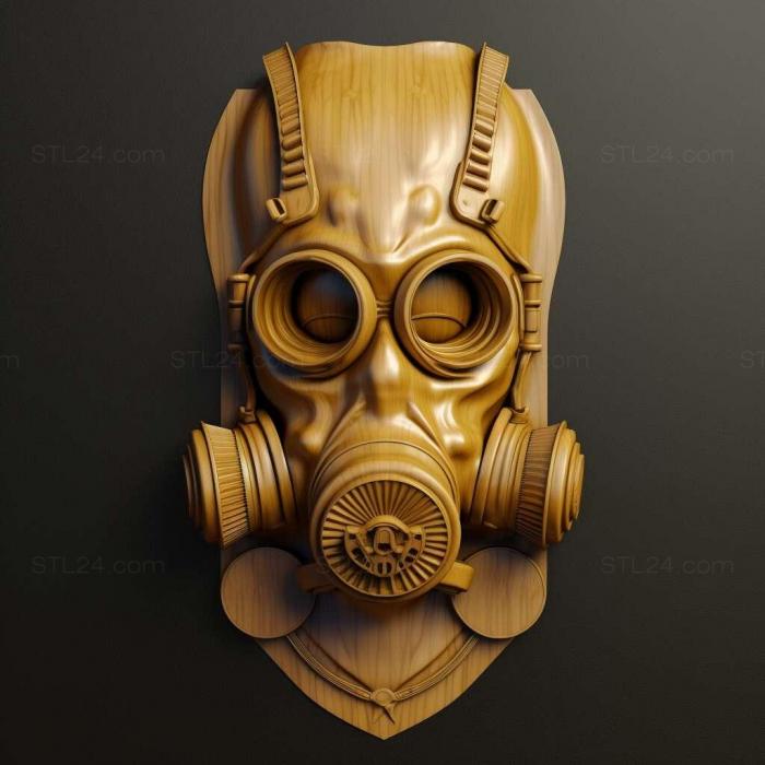 Characters (gas mask 3, HERO_1151) 3D models for cnc